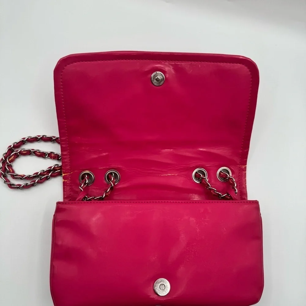 CHANEL - Small Pink Vinyl Lipstick Flap Bag | Fair to Good Condition